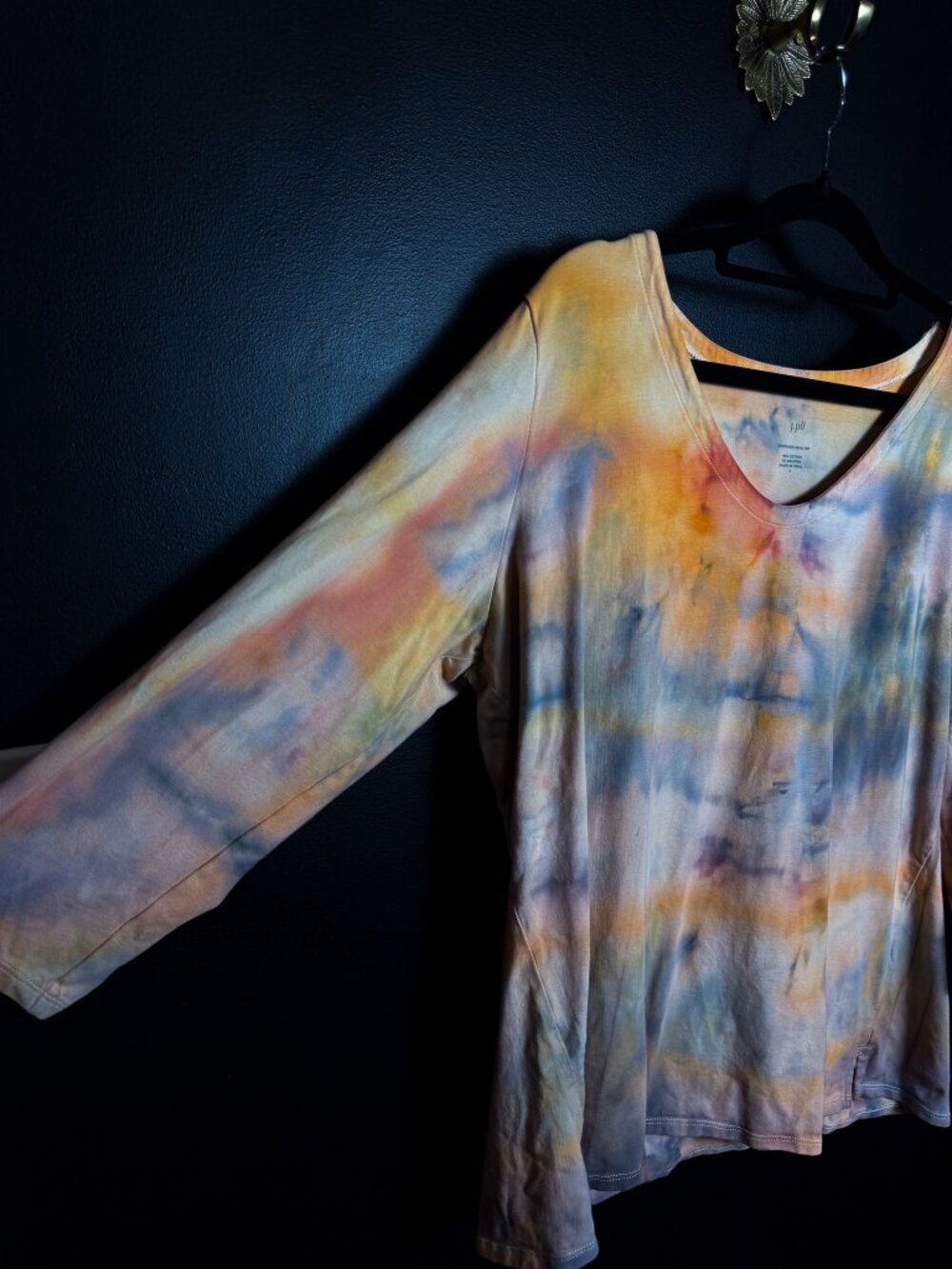 J.Jill Tie Dyed 3/4 Sleeve Top - Picture 3 of 7